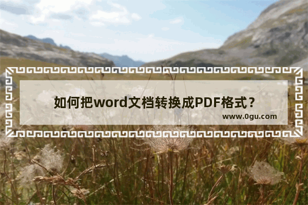 如何把word文档转换成PDF格式？