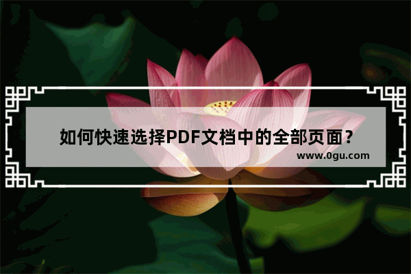 如何快速选择PDF文档中的全部页面？