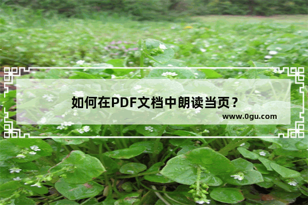 如何在PDF文档中朗读当页？