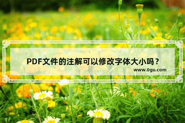 PDF文件的注解可以修改字体大小吗？