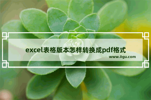 excel表格版本怎样转换成pdf格式