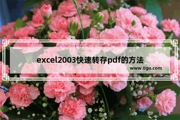 excel2003快速转存pdf的方法