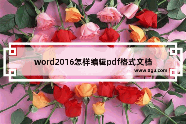 word2016怎样编辑pdf格式文档