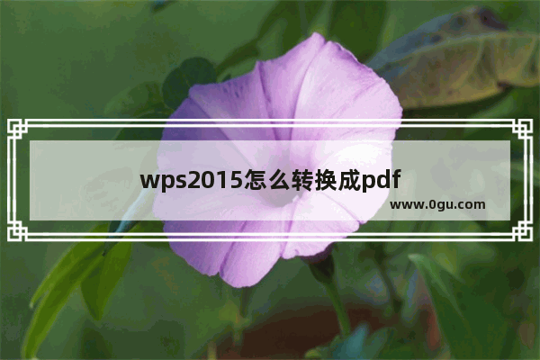 wps2015怎么转换成pdf