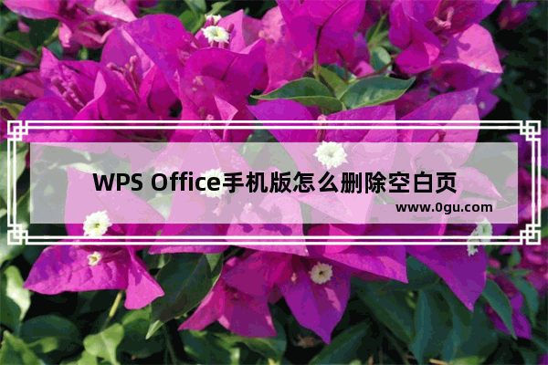 WPS Office手机版怎么删除空白页