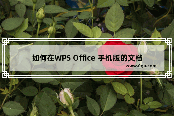 如何在WPS Office 手机版的文档里设置日期和时间格式