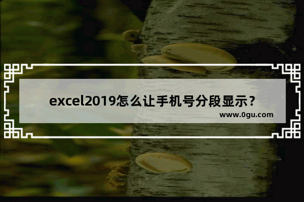 excel2019怎么让手机号分段显示？excel2019数字分段显示教程