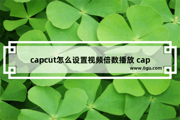 capcut怎么设置视频倍数播放 capcut国际版设置视频倍数播放的方法