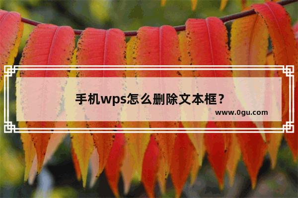 手机wps怎么删除文本框？