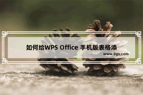 如何给WPS Office 手机版表格添加框线