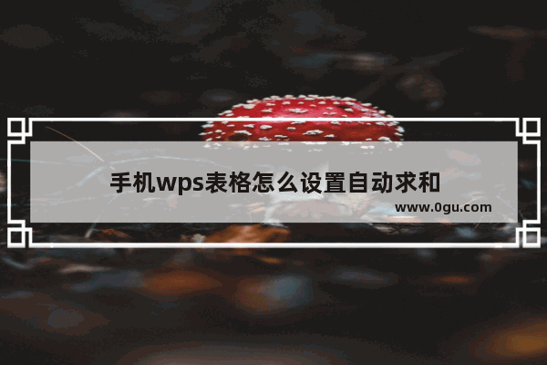 手机wps表格怎么设置自动求和