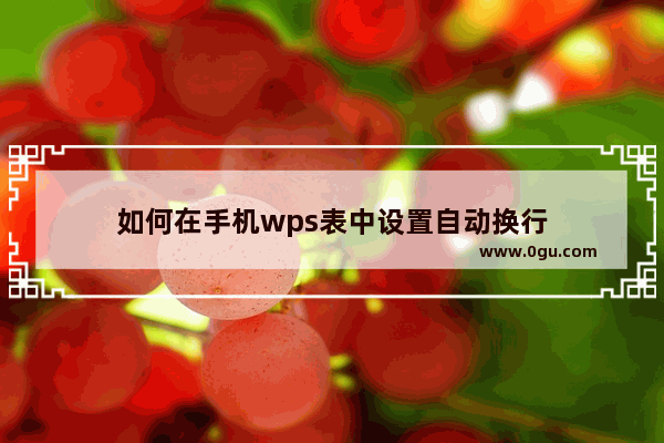 如何在手机wps表中设置自动换行