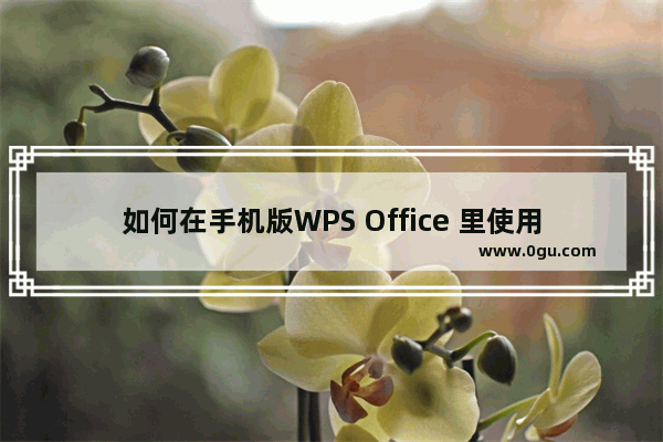 如何在手机版WPS Office 里使用放大镜