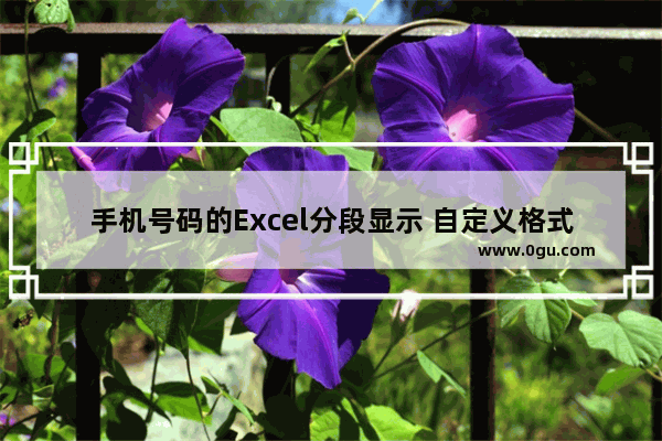 手机号码的Excel分段显示 自定义格式代码