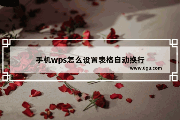 手机wps怎么设置表格自动换行