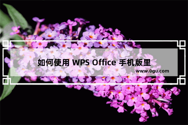 如何使用 WPS Office 手机版里的图片转表格功能