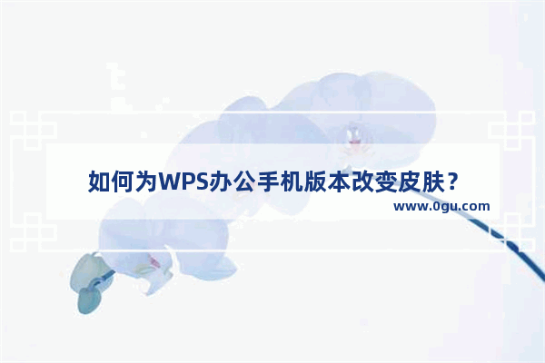 如何为WPS办公手机版本改变皮肤？