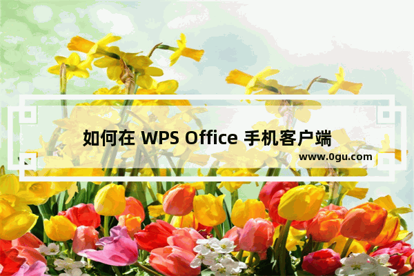 如何在 WPS Office 手机客户端里查看文档的历史版本