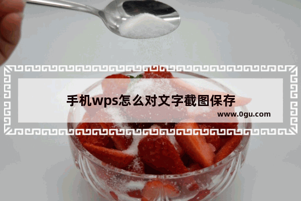 手机wps怎么对文字截图保存