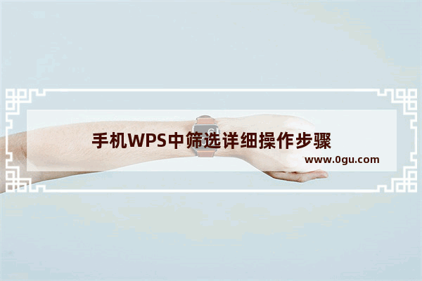 手机WPS中筛选详细操作步骤