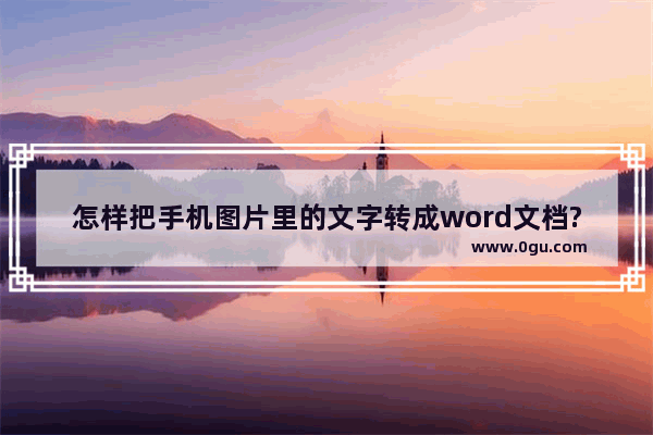 怎样把手机图片里的文字转成word文档?