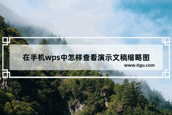 在手机wps中怎样查看演示文稿缩略图