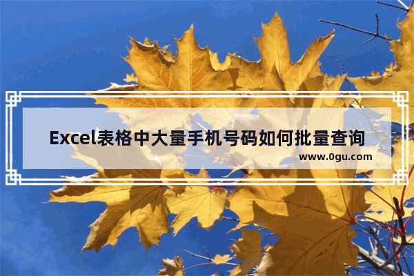 Excel表格中大量手机号码如何批量查询归属地