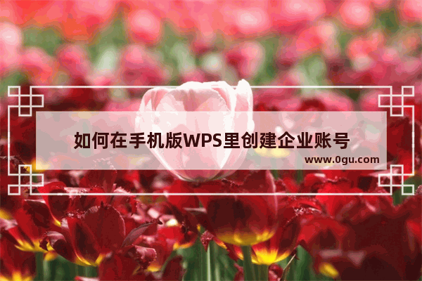 如何在手机版WPS里创建企业账号