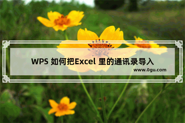 WPS 如何把Excel 里的通讯录导入到手机里