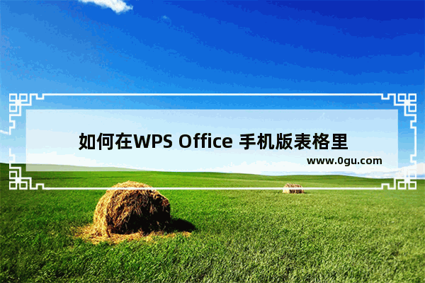 如何在WPS Office 手机版表格里插入图片