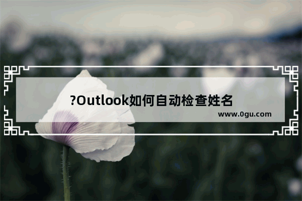 ?Outlook如何自动检查姓名