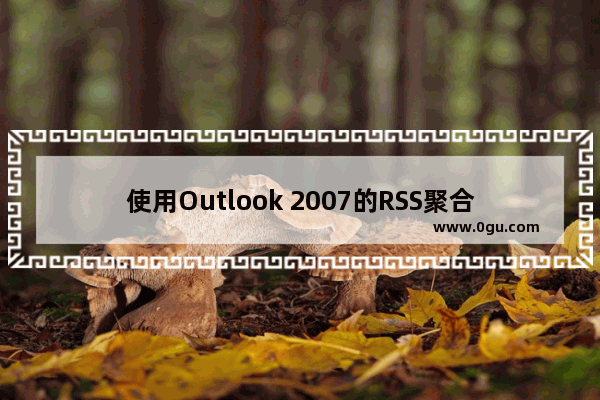 使用Outlook 2007的RSS聚合器的功能添加感兴趣的订阅项目