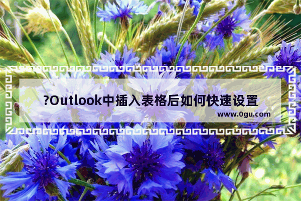 ?Outlook中插入表格后如何快速设置表格样式