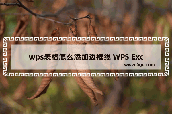 wps表格怎么添加边框线 WPS Excel表格添加外部边框线的方法