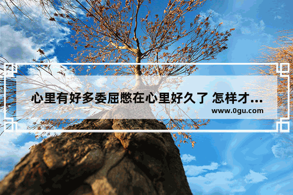 心里有好多委屈憋在心里好久了 怎样才能释放出来_别人问你受啥委屈了该怎么回答