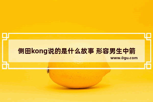 侧田kong说的是什么故事 形容男生中箭的句子伤感