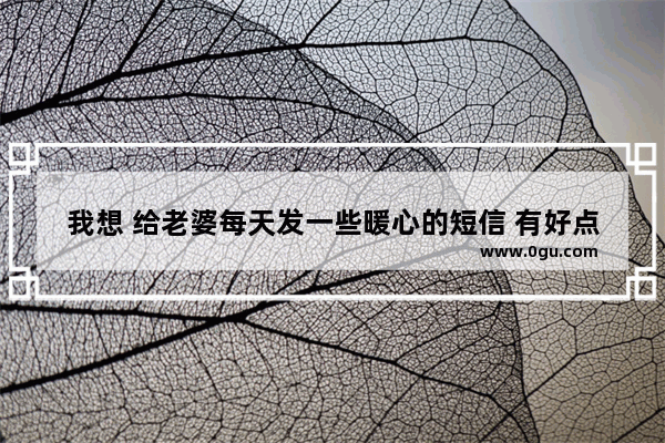 我想 给老婆每天发一些暖心的短信 有好点的短信吗 谢谢你们 想给老婆说的话暖心句子