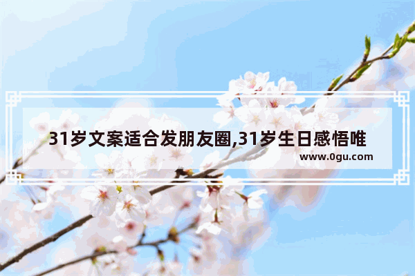 31岁文案适合发朋友圈,31岁生日感悟唯美句子