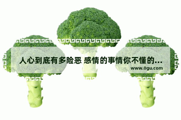 人心到底有多险恶 感情的事情你不懂的句子