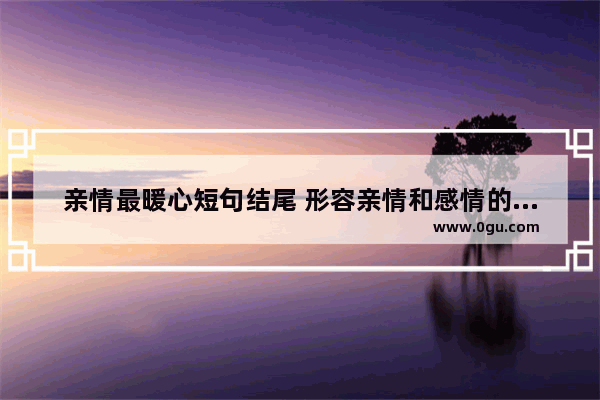 亲情最暖心短句结尾 形容亲情和感情的句子唯美