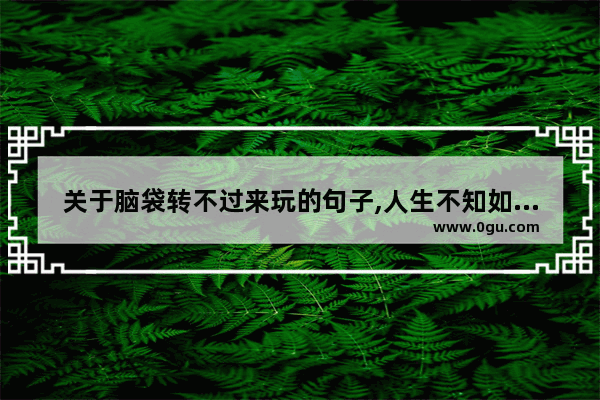 关于脑袋转不过来玩的句子,人生不知如何运转的句子