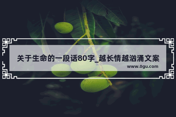 关于生命的一段话80字_越长情越汹涌文案