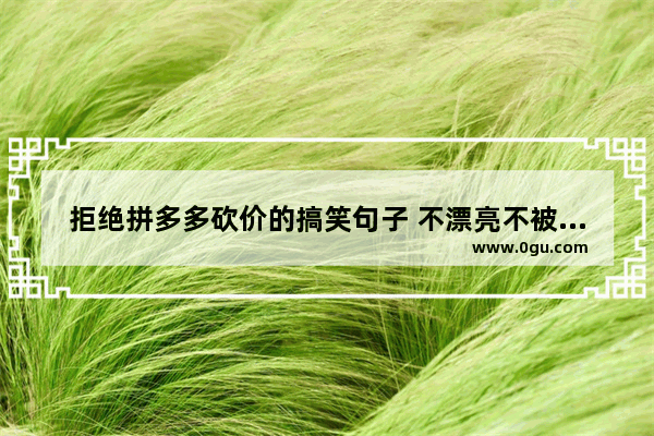 拒绝拼多多砍价的搞笑句子 不漂亮不被老板喜欢的句子