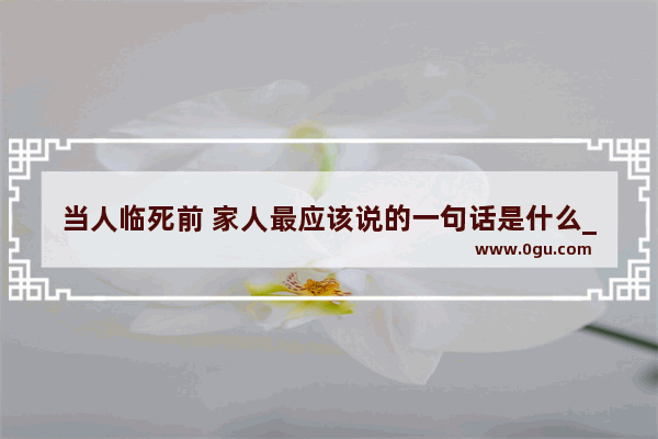 当人临死前 家人最应该说的一句话是什么_感谢战友关心的句子有哪些