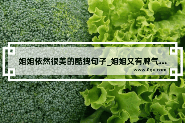 姐姐依然很美的酷拽句子_姐姐又有脾气又爱笑文案