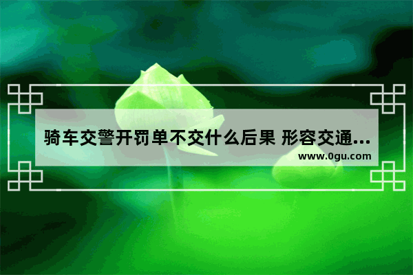 骑车交警开罚单不交什么后果 形容交通违章的心情句子