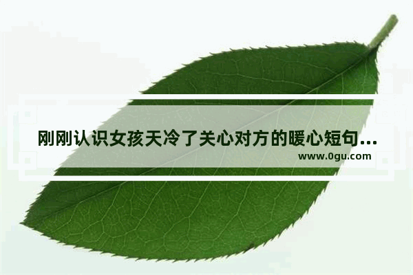 刚刚认识女孩天冷了关心对方的暖心短句,天气冷了给对象暖心句子