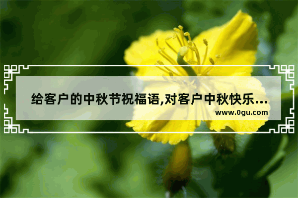 给客户的中秋节祝福语,对客户中秋快乐祝福的句子