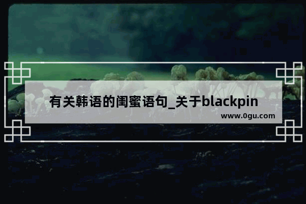 有关韩语的闺蜜语句_关于blackpink的句子