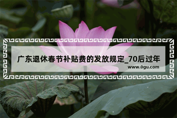 广东退休春节补贴费的发放规定_70后过年感慨人生的句子